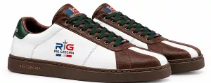 SNEAKERS WHITE/BROWN LEATHER PHANTOM - RIG CZECHIA